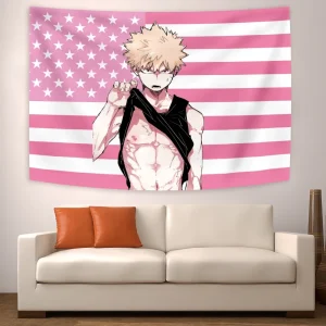 My foreAcademias Anime Tapisserie, Bakugou Katsuki, Drapeaux, Art Picture Room, Home Deco, Banner Background, Japanese Animation
