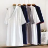 peignoir kimono pour hommes, peignoir en coton fin, grande taille, cardigan, sueur, cuit à la vapeur, avec poche, printemps et été