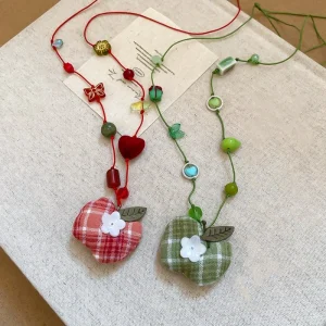 Collier de perles de fruits coréens, bijoux colorés, fleur en cristal, bohème, ras du cou Chic, fait à la main, clavicule pour dame Collier de perles de fruits coréens, bijoux colorés, fleur en cristal, bohème, ras du cou Chic, fait à la main, clavicule pour dame
