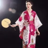 costume de cosplay traditionnel japonais, kimono imprimé floral, style japonais, robe kimono sakura pour fille, élégance asiatique