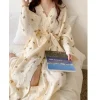 Robe de nuit femme printemps et automne nouveau Style japonais Ins mignon peignoir ours à manches longues décontracté Style princesse vêtements de maison Robe de nuit femme printemps et automne nouveau Style japonais Ins mignon peignoir ours à manches longues décontracté Style princesse vêtements de maison