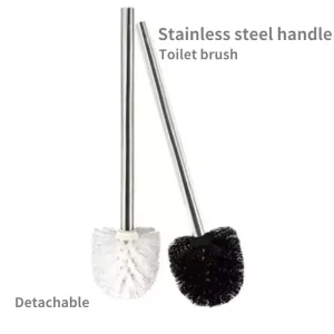 Brosse de toilette minimaliste japonaise, avec poignée en acier inoxydable, tête de brosse Premium pour le nettoyage de la salle de bain, 1/2 pièces Brosse de toilette minimaliste japonaise, avec poignée en acier inoxydable, tête de brosse Premium pour le nettoyage de la salle de bain, 1/2 pièces