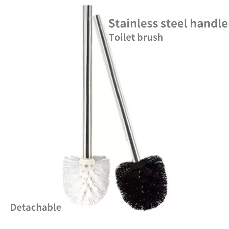 Brosse de toilette minimaliste japonaise, avec poignée en acier inoxydable, tête de brosse Premium pour le nettoyage de la salle de bain, 1/2 pièces Brosse de toilette minimaliste japonaise, avec poignée en acier inoxydable, tête de brosse Premium pour le nettoyage de la salle de bain, 1/2 pièces