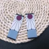 anime tanjiro boucles d'oreilles pendantes anime démon hanafuda slayer oreille pince goutte longue oreille bijoux cosplay accessoires cadeau