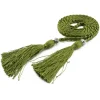 ceinture à pampilles tissées de style chinois tressé pour femmes, ulde taille, nœud coloré décoré, robe féminine, accessoires de manteau, jofemale