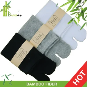 Chaussettes Tabi de style japonais pour femmes et hommes, tongs kimono séparées, chaussettes d&rsquo;équipage à deux doigts, 65% fibre de bambou, 25% coton, blanc, paquet de 5