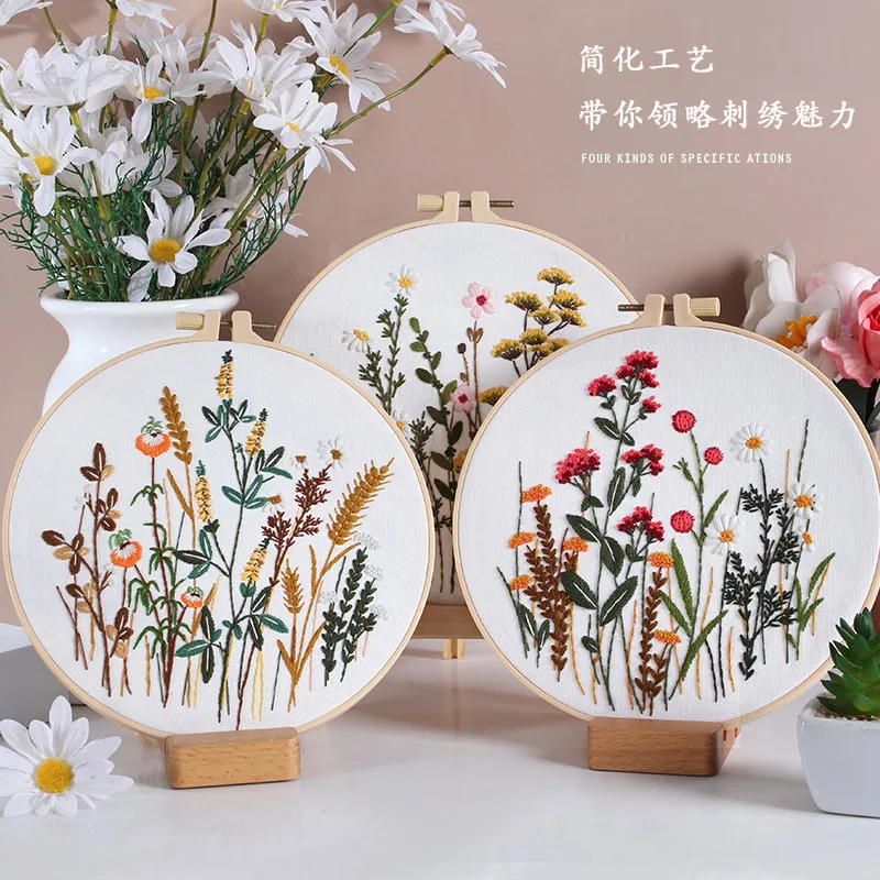 kit de broderie de pratique de fleurs pour adultes apprendre différentes compétences de broderie de fleurs pour débutant, cadeau de bricolage pour adultes kit de broderie de pratique de fleurs pour adultes apprendre différentes compétences de broderie de fleurs pour débutant, cadeau de bricolage pour adultes