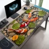 tapis de souris japonais koi fish art, pour ordinateur portable, bureau, grand tapis de souris de jeu, fond en caoutchouc, tapis de bureau antidérapant 900x400
