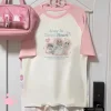 chaton chat neko t shirt femmes streetwear harajuku à motifs t shirt femme concepteur graphique bande dessinée vêtements