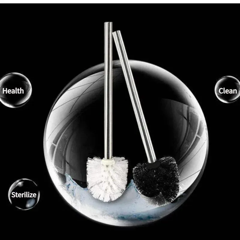 brosse de toilette minimaliste japonaise, avec poignée en acier inoxydable, tête de brosse premium pour le nettoyage de la salle de bain, 1/2 pièces brosse de toilette minimaliste japonaise, avec poignée en acier inoxydable, tête de brosse premium pour le nettoyage de la salle de bain, 1/2 pièces