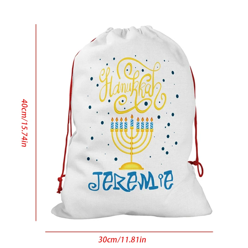 sacs d'emballage cadeaux personnalisés happy hanukkah, sac à cordon pour menorah doré chanukah, fournitures de décoration pour fête de vacances juive sacs d'emballage cadeaux personnalisés happy hanukkah, sac à cordon pour menorah doré chanukah, fournitures de décoration pour fête de vacances juive