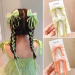 Épingle à cheveux avec sangle à nœud pour enfants, couvre-chef tissé pour bébé, longue beauté, accessoires pour cheveux pour filles, nouvelle mode Épingle à cheveux avec sangle à nœud pour enfants, couvre-chef tissé pour bébé, longue beauté, accessoires pour cheveux pour filles, nouvelle mode