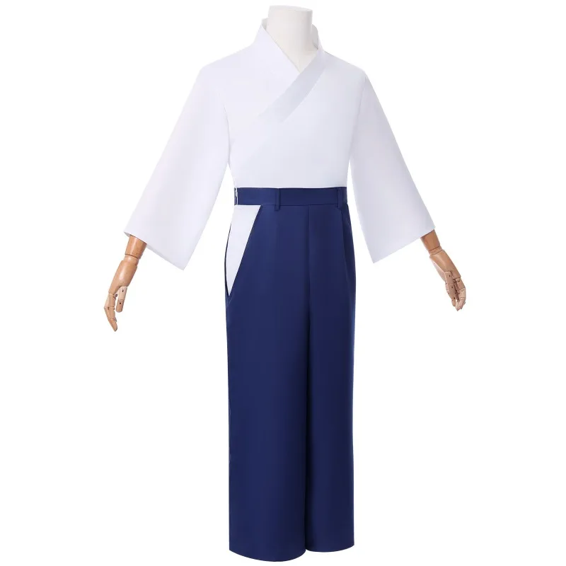 costume de cosplay onimaru, kimono japonais, haut blanc, pantalon bleu, ensemble complet, tenue de jeu de rôle takeshi pour hommes, fête d'halloween costume de cosplay onimaru, kimono japonais, haut blanc, pantalon bleu, ensemble complet, tenue de jeu de rôle takeshi pour hommes, fête d'halloween