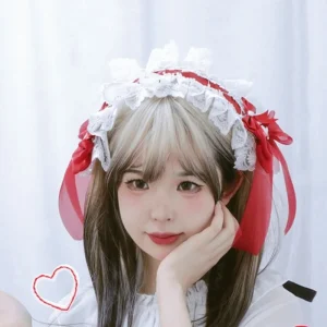 Bandeau en dentelle Lolita douce, nœud en ruban, bandeau à volants Jk, accessoires pour cheveux, coiffure de Cosplay de demoiselle d&rsquo;honneur Anime Kawaii