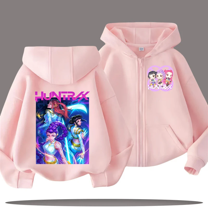 k pop demon hunters manteau à capuche pour enfant anime huntrix rumi zoey dessin animé mode veste zippée garçon fille mignon haut enfants vêtements cadeau k pop demon hunters manteau à capuche pour enfant anime huntrix rumi zoey dessin animé mode veste zippée garçon fille mignon haut enfants vêtements cadeau