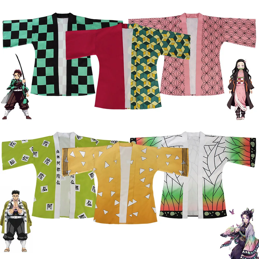costume de cosplay anime kimonos kochou shinobu pour femmes, hommes et enfants, haori kimetsu no yaiba kamado tanjirou, costume de famille d'été costume de cosplay anime kimonos kochou shinobu pour femmes, hommes et enfants, haori kimetsu no yaiba kamado tanjirou, costume de famille d'été