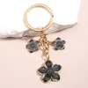 porte clés plante mignon sakura fleur, en émail, pour femmes et filles, accessoire de sac à main, clés de voiture, bricolage, bijoux doux, cadeaux