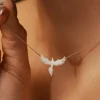 collier pendentif phénix délicat en acier inoxydable plaqué or argent fantaisie or oiseau charme