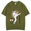 classique japonais karaté art martial coton t shirt unique sports de plein air confortable respirant impression hauts harajuku chemise décontractée