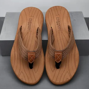 Tongs de plage coordonnantes pour hommes, pantoufles, décontractées, plates, légères, pour l&rsquo;extérieur