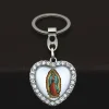 porte clés de voiture en biscuits pour hommes et femmes, porte clés saint notre dame, coeur jésus, bijoux catholiques, cadeau de prière du christianisme