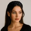 mode satin tressé bandeau rembourré design épaissi noir bandeau large style coréen femmes tête cerceau cheveux accessoires