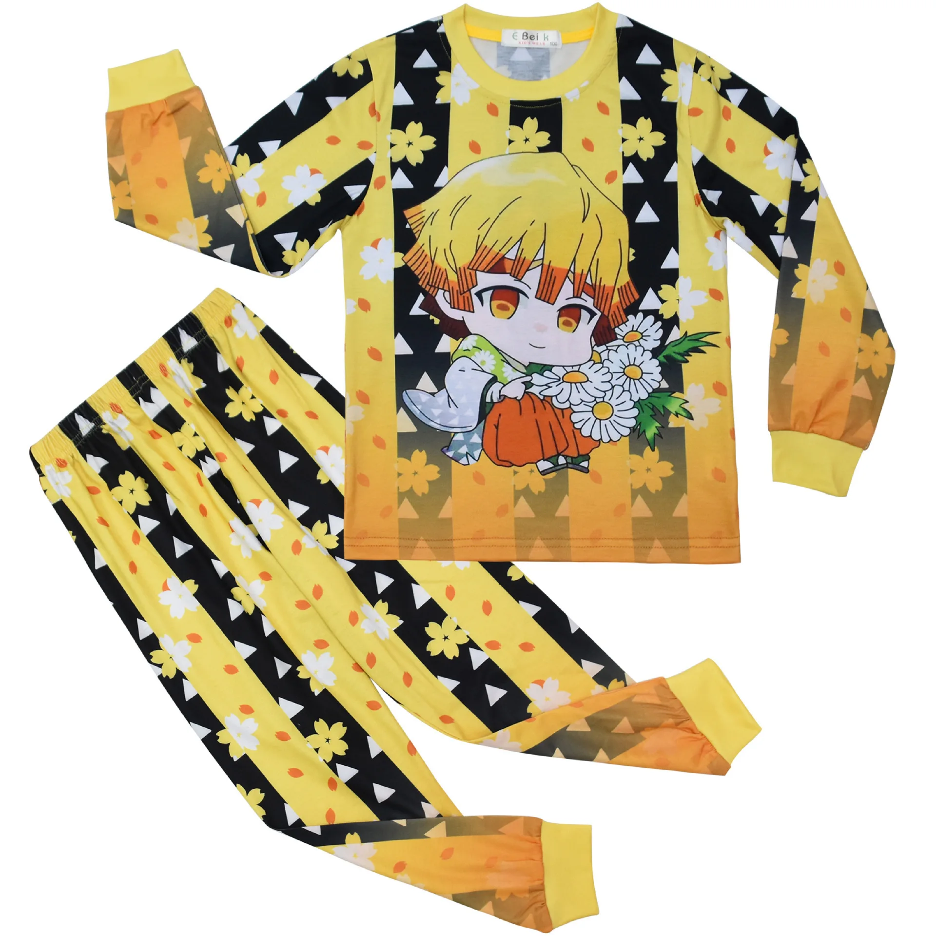 demon slayer t shirt pantalon anime enfant en bas âge garçons vêtements enfants kamado tanjirou printemps pyjamas à manches longues filles ensemble de vêtements de nuit décontractés demon slayer t shirt pantalon anime enfant en bas âge garçons vêtements enfants kamado tanjirou printemps pyjamas à manches longues filles ensemble de vêtements de nuit décontractés
