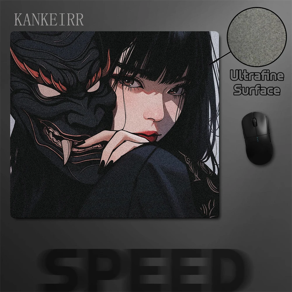 tapis de souris japonais oni mask girl control, sous souris média, tapis de clavier de sport électronique, accessoires de configuration de jeu, polymères de souris, 40x45 tapis de souris japonais oni mask girl control, sous souris média, tapis de clavier de sport électronique, accessoires de configuration de jeu, polymères de souris, 40x45