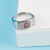 bague en métal, 2 pièces, anime japonais naruto konohagakure, cadeau