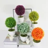 Plantes artificielles bonsaï en pot Sakura, boule de neige, arbre, ornements pour la maison, décor de jardin, fête d&rsquo;hôtel, plantes simulées