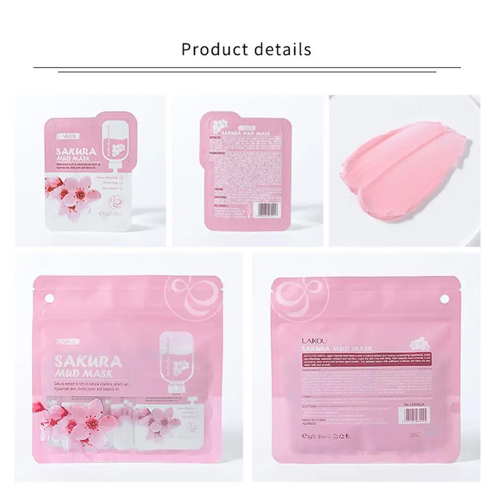 masque de boue sakura japonais, nettoyage en profondeur, élimine les points noirs, contrôle de l'huile, masque en argile, paquets hydratants et rafraîchissants, soins pour la peau du visage masque de boue sakura japonais, nettoyage en profondeur, élimine les points noirs, contrôle de l'huile, masque en argile, paquets hydratants et rafraîchissants, soins pour la peau du visage