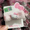 Hello Kitty-Pinces à cheveux pour bébés filles, accessoires pour cheveux Kawaii, nœuds Sanurgente, pince à cheveux pour tout-petits, bandes de sauna, cravates à la mode, automne