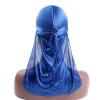 mode pré attaché soie durag élastique polyester turban hijab réglable pirate chapeau hommes femmes