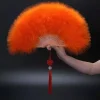 Éventail pliable à plumes pour fille, style gothique, japonais, doux, féerique, danse de cour