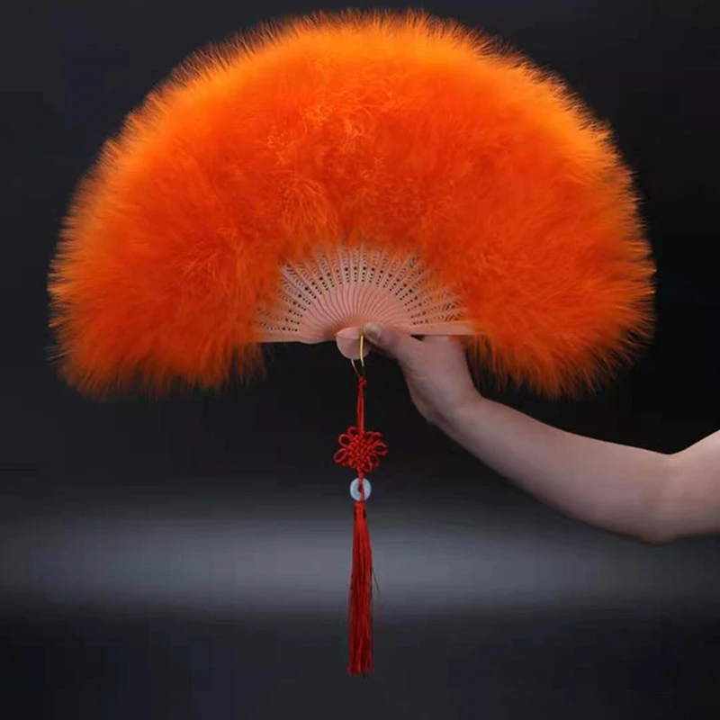 Éventail pliable à plumes pour fille, style gothique, japonais, doux, féerique, danse de cour Éventail pliable à plumes pour fille, style gothique, japonais, doux, féerique, danse de cour