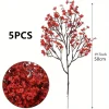 injpétales de fleurs de sakura artificielles, plantes en pot de jardin, scène de mariage, décoration de bouquet de maison bricolage, printemps, hiver, nouveau, long, 5 pièces
