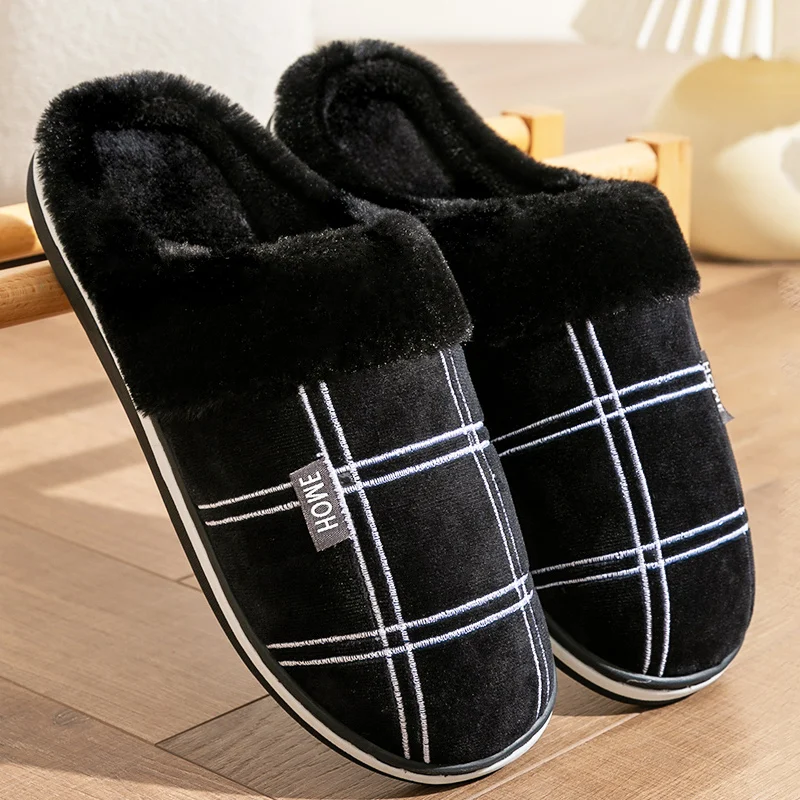 pantoufles de maison à carreaux pour hommes, chaussures chaudes, douces, confortables, antidérapantes, semelle robuste, grande taille 40 50 pantoufles de maison à carreaux pour hommes, chaussures chaudes, douces, confortables, antidérapantes, semelle robuste, grande taille 40 50