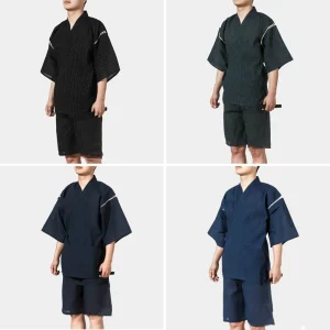 Kimono traditionnel japonais samouraï Ninja pour jeu de rôle, peignoir Yukata pour hommes, costume de Sauna ample, vêtements de maison, haut d&rsquo;été à manches courtes