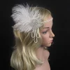 Bande de sauna à paillettes en biscuits pour femmes et filles, noir, perlé, évasé, plume, vintage, fête, pièce, accessoires pour cheveux