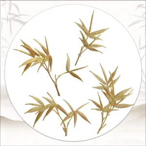 Écussons thermocollants brodés feuilles de bambou, style ethnique, bricolage pour ventilateur, boîte à bijoux, sac, jupe, colle arrière décorative Écussons thermocollants brodés feuilles de bambou, style ethnique, bricolage pour ventilateur, boîte à bijoux, sac, jupe, colle arrière décorative