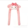 chapeau coupe vent en peluche kawaii pour couple, cinnamoroll, my melody, kuromi, hello kitty, oreilles mobiles, point de dessin animé, extérieur, chaud