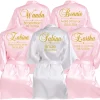 peignoir de mariage personnalisé avec nom et date, en fausse soie, pour mariée, demoiselle d'honneur, pour enterrement de vie de jeune fille