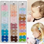 Pinces à cheveux avec nœud papillon en ruban gros-grain pour enfants, nœuds faits à la main, barrettes pour bébés filles, épingles à cheveux, accessoires photo, coffret cadeau, document solide, 12 pièces par lot Pinces à cheveux avec nœud papillon en ruban gros-grain pour enfants, nœuds faits à la main, barrettes pour bébés filles, épingles à cheveux, accessoires photo, coffret cadeau, document solide, 12 pièces par lot