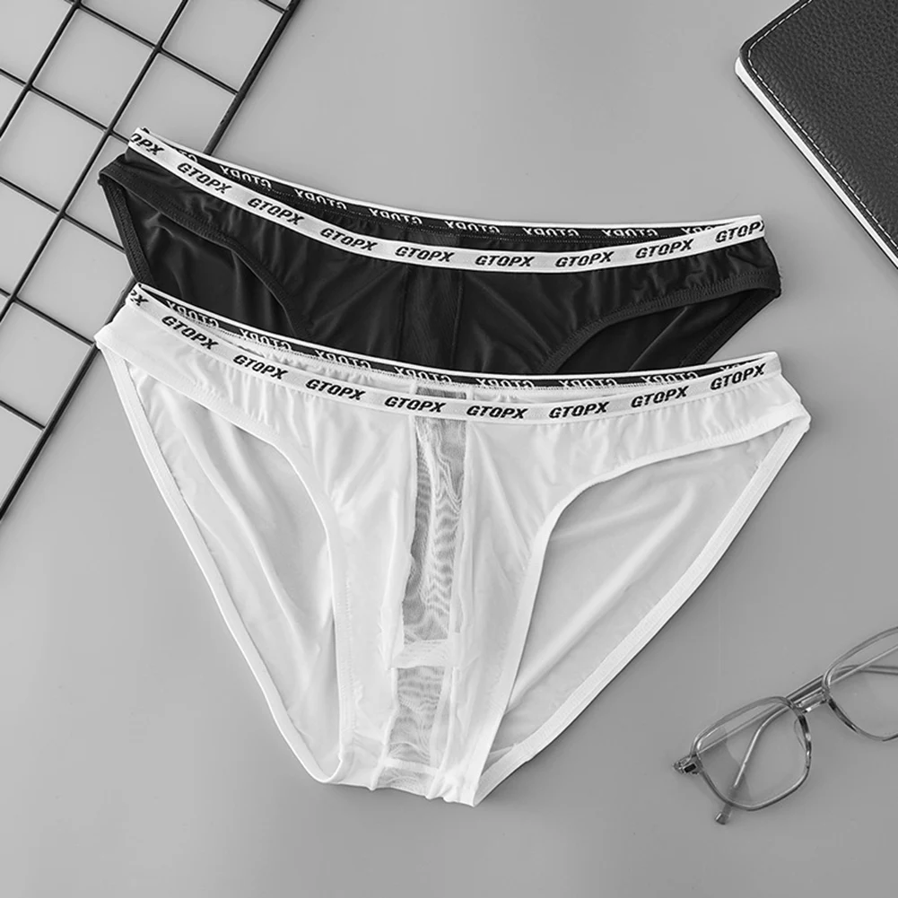 Sous-vêtements pour hommes, taille basse, respirant, maille fine, slip Transparent, Sexy, Design convexe en U, sous-vêtements pour printemps et hiver Sous-vêtements pour hommes, taille basse, respirant, maille fine, slip Transparent, Sexy, Design convexe en U, sous-vêtements pour printemps et hiver