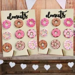 Support à beignets en bois, décoration murale de mariage, Dessert, support de Table à beignets, fournitures de décoration de Table pour fête prénatale anniversaire