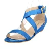 sandales compensées à plateforme pour femmes, style simple, décontractées, bout ouvert, lanière à la cheville, talons hauts, robe de soirée, chaussures de mariage, grande taille