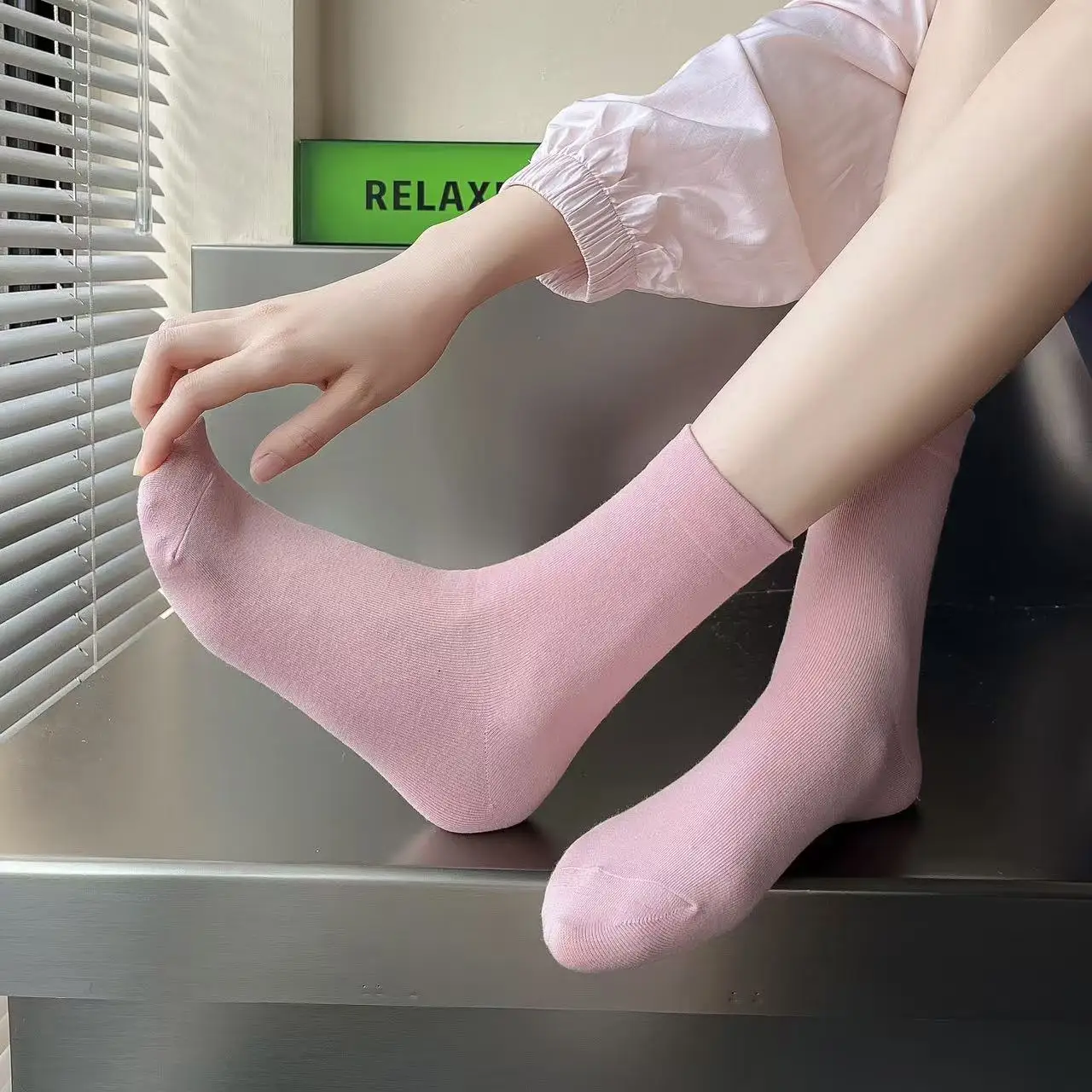 3 paires/lot nouveau style coréen doux lâche printemps automne chaussettes fille japonaise rose polyvalent couleur unie coton chaussettes 3 paires/lot nouveau style coréen doux lâche printemps automne chaussettes fille japonaise rose polyvalent couleur unie coton chaussettes