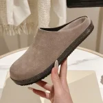 Baotou – demi-pantoufles à semelle épaisse pour femmes, pantoufles plates en perles, chaussures décontractées en daim, diapositives de printemps et d’automne, Mules paresseuses d’extérieur Baotou – demi-pantoufles à semelle épaisse pour femmes, pantoufles plates en perles, chaussures décontractées en daim, diapositives de printemps et d’automne, Mules paresseuses d’extérieur