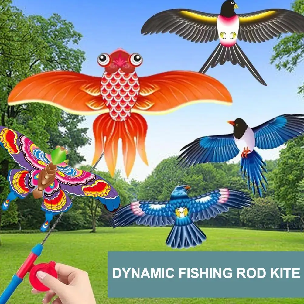 cerf volant pliable pour enfants, jouet d'aigle de dessin animé, mini jouets en plastique, frein à main, canne à pêche, papillons, jouet d'extérieur pour le plaisir cerf volant pliable pour enfants, jouet d'aigle de dessin animé, mini jouets en plastique, frein à main, canne à pêche, papillons, jouet d'extérieur pour le plaisir