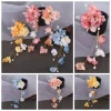 fée gland hanfu cheveux accessoires perle style ancien style chinois pince à cheveux chapeaux coloré fleur épingle à cheveux fête